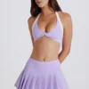 Soft Active Tennisrock mit Plissee und niedriger Taille in Lila Soft Active Tennisrock mit Plissee und niedriger Taille in Lila