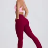 Soft Active V-Taillen-Leggings mit Taschen und ausgestelltem Bein in Burgunderrot Soft Active V-Taillen-Leggings mit Taschen und ausgestelltem Bein in Burgunderrot