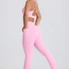 Soft Active V-Waist Pocket Flared Leggings in Baby Pink Soft Active V-Waist Pocket Flared Leggings in Baby Pink