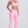 Soft Active V-Waist Pocket Flared Leggings in Baby Pink Soft Active V-Waist Pocket Flared Leggings in Baby Pink