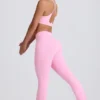 Soft Active V-Waist Pocket Flared Leggings in Baby Pink Soft Active V-Waist Pocket Flared Leggings in Baby Pink