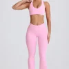 Soft Active V-Waist Pocket Flared Leggings in Baby Pink Soft Active V-Waist Pocket Flared Leggings in Baby Pink