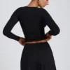 Solene Modal A-Linien-Mini-Skort in Schwarz