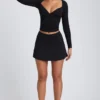 Solene Modal A-Linien-Mini-Skort in Schwarz