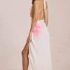 Solenne Chiffon-Maxikleid mit weißem Blumenmuster Solenne Chiffon-Maxikleid mit weißem Blumenmuster