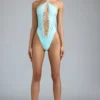 Sommer-Bodys mit Schnürung und Neckholder in Eisblau Sommer-Bodys mit Schnürung und Neckholder in Eisblau