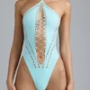 Sommer-Bodys mit Schnürung und Neckholder in Eisblau Sommer-Bodys mit Schnürung und Neckholder in Eisblau