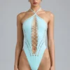 Sommer-Bodys mit Schnürung und Neckholder in Eisblau Sommer-Bodys mit Schnürung und Neckholder in Eisblau