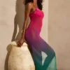 Sorbetto Transparentes Maxikleid in Grün-Multicolor Sorbetto Transparentes Maxikleid in Grün-Multicolor