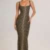 Soreia Modal-Maxikleid mit quadratischem Ausschnitt im Leopardenmuster Soreia Modal-Maxikleid mit quadratischem Ausschnitt im Leopardenmuster