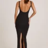 Soreia Modal-Maxikleid mit quadratischem Ausschnitt in Schwarz