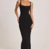 Soreia Modal-Maxikleid mit quadratischem Ausschnitt in Schwarz