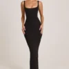 Soreia Modal-Maxikleid mit quadratischem Ausschnitt in Schwarz