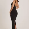 Soreia Modal-Maxikleid mit quadratischem Ausschnitt in Schwarz