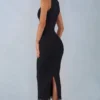 Sorelle Modal-Midaxi-Kleid mit Spitzenbesatz in Schwarz