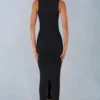 Sorelle Modal-Midaxi-Kleid mit Spitzenbesatz in Schwarz