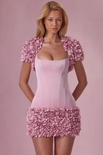 Soretta Cropped Bolero in Blush Pink