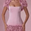Soretta Cropped Bolero in Blush Pink Soretta Cropped Bolero in Blush Pink