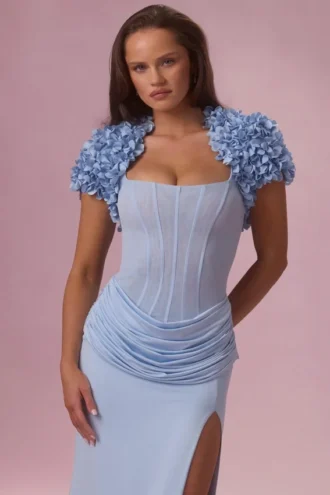 Soretta Kurzer Bolero  in Puderblau