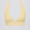 Sport-BH aus gebürstetem Jersey mit V-Ausschnitt in Lemon Marl Sport-BH aus gebürstetem Jersey mit V-Ausschnitt in Lemon Marl