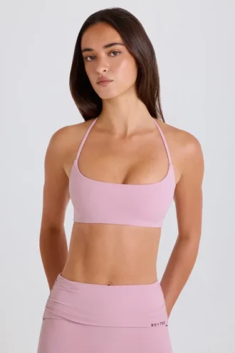 Sport-BH mit U-Ausschnitt und Neckholder in Mauve