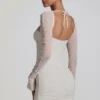 St Germain verziertes langärmeliges Minikleid in Weiß St Germain verziertes langärmeliges Minikleid in Weiß