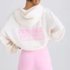 Strukturierter Baumwolljersey-Hoodie mit Grafikprint in Weiß Strukturierter Baumwolljersey-Hoodie mit Grafikprint in Weiß