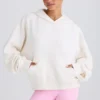 Strukturierter Baumwolljersey-Hoodie mit Grafikprint in Weiß Strukturierter Baumwolljersey-Hoodie mit Grafikprint in Weiß