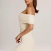 Suhana Modal Asymmetrisches A-Linien-Minikleid in Elfenbein