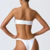 Sunray verzierte Cheeky-Bikinihose mit breiten Trägern in Weiß Sunray verzierte Cheeky-Bikinihose mit breiten Trägern in Weiß