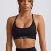 Super Sculpt nahtloser rückenfreier Sport-BH in Schwarz Super Sculpt nahtloser rückenfreier Sport-BH in Schwarz