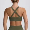 Super Sculpt nahtloser Sport-BH mit gekreuztem Rücken in Hellgrün Super Sculpt nahtloser Sport-BH mit gekreuztem Rücken in Hellgrün