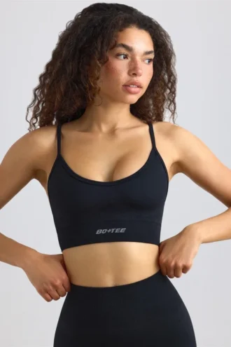 Super Sculpt Seamless Sport-BH mit U-Ausschnitt in Schwarz