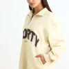 Sweatshirt mit Viertelreißverschluss in Bone Sweatshirt mit Viertelreißverschluss in Bone