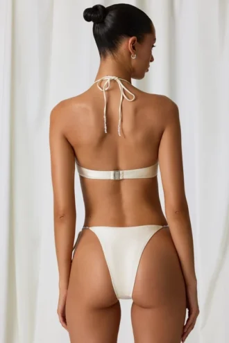 Tahiti Bikinioberteil mit Bügeln und Neckholder in Perlweiß