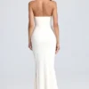 Tallullah Bandeau-Korsettkleid mit Rüschenbesatz in Elfenbein Tallullah Bandeau-Korsettkleid mit Rüschenbesatz in Elfenbein