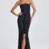 Tallullah Bandeau-Korsettkleid mit Rüschenbesatz in Schwarz Tallullah Bandeau-Korsettkleid mit Rüschenbesatz in Schwarz