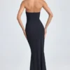 Tallullah Bandeau-Korsettkleid mit Rüschenbesatz in Schwarz Tallullah Bandeau-Korsettkleid mit Rüschenbesatz in Schwarz