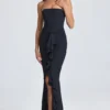 Tallullah Bandeau-Korsettkleid mit Rüschenbesatz in Schwarz Tallullah Bandeau-Korsettkleid mit Rüschenbesatz in Schwarz
