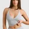 Tanktop aus grobem Strick in Grau meliert Tanktop aus grobem Strick in Grau meliert