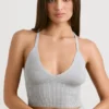 Tanktop aus grobem Strick in Grau meliert Tanktop aus grobem Strick in Grau meliert