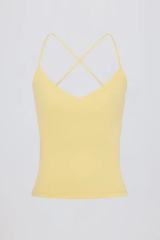 Tanktop mit gekreuzten Trägern in Lemon
