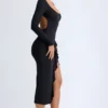 Tarai Modal-Midaxi-Kleid mit Rüschen in Schwarz Tarai Modal-Midaxi-Kleid mit Rüschen in Schwarz