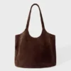 Tasche aus Wildleder in Espresso