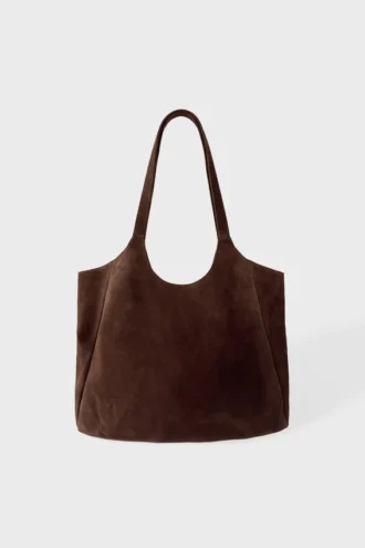Tasche aus Wildleder in Espresso