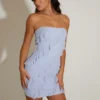 Tatiana Bandeau-Minikleid mit Rüschen in Blau Tatiana Bandeau-Minikleid mit Rüschen in Blau