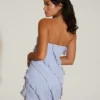 Tatiana Bandeau-Minikleid mit Rüschen in Blau Tatiana Bandeau-Minikleid mit Rüschen in Blau