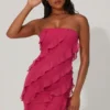 Tatiana Bandeau-Minikleid mit Rüschen in Fuchsia Tatiana Bandeau-Minikleid mit Rüschen in Fuchsia
