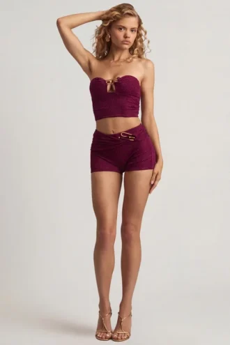 Teagan Shorts mit mittlerer Leibhöhe in Beeren-Lila