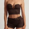 Teagan Shorts mit mittlerer Leibhöhe in Dark Chocolate Teagan Shorts mit mittlerer Leibhöhe in Dark Chocolate